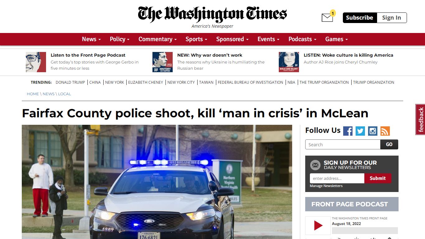 Fairfax County police shoot, kill ‘man in crisis’ in McLean